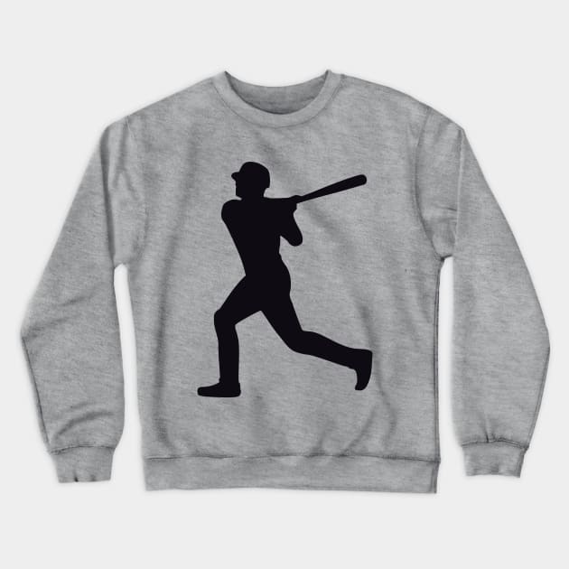 Baseball Player Silhouette - Black Crewneck Sweatshirt by XOOXOO